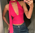 Weird Puss Backless Irregular Trendy Cami Top