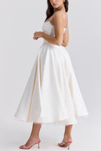 Lorraine Premium Strapless V Neck Sleeveless Tutu Maxi Dress Designer Edit
