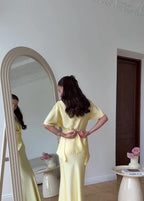 Sierra - Satin Two-Piece Skirt and Blouse Set