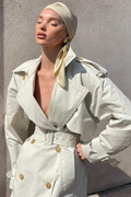 Lapel Belted Waist Elegant Office Overcoat