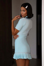 Sweet Ribbed Short Sleeve Mini Dress