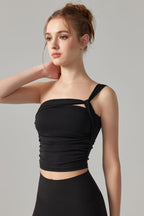 Romantic Single Shoulder Corset Bodycon Crop Top