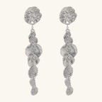 Long Round Pendant Metallic Earrings