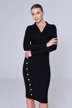 Polo Neck Bodycon Sweater Dress