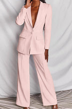 Smart Casual Blazer Pants Office Two Piece Set