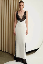 Lace Bandage V-Neck Sleeveless Party Dress