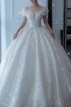 Beaded Luxurious A Line Wedding Dress