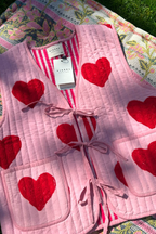 Red Heart Print Lace-up Vest