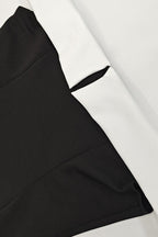 Contrast Bustier Ruffle Cocktail Dress