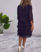 Verónica Chic Dress with Dot Print Silhouette Collection