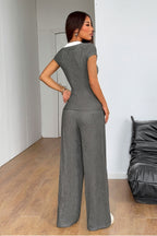 Colorblock Sporty Tank Top Straight Leg Pants Set