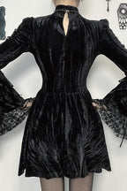 Cross Detail Mini Gothic Dress