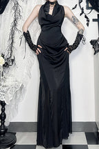 Cowl Neck Halter Gothic Dress