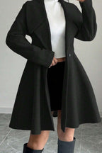 Waisted Dress Style Wool Blend Overcoat