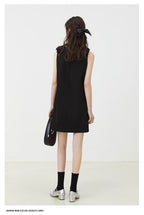 Black Sleeveless Bow Detail A-Line Mini Dress