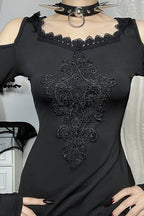 Hooded Lace Trim Gothic Dress