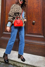 Fashion Leopard Loose Loose Cashmere Warm Jacket