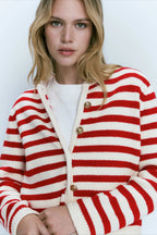 Classic Stripe Knit Cardigan