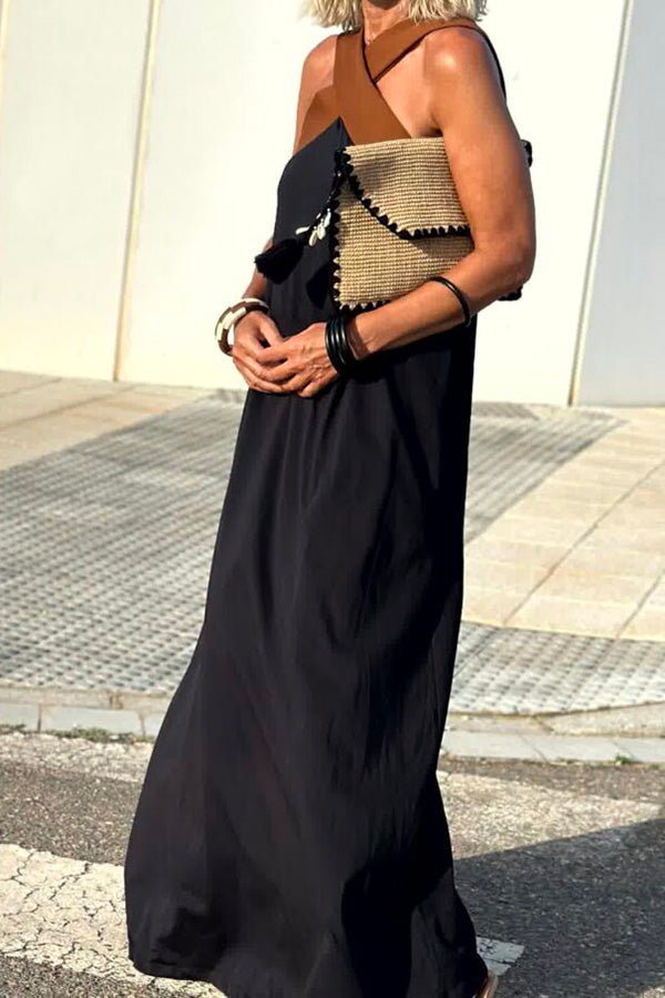 cross backless sleeveless dress