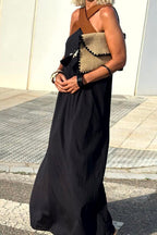 cross backless sleeveless dress