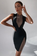 Sexy Rhinestone Sleeveless Bandage Bodycon Dress