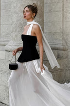 Elegant Ruffled Flowy Maxi Dress