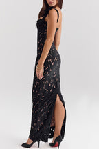 Bow Straps Hollow Out Maxi Dress