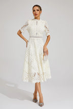 Hallie | Lace Midi Dress