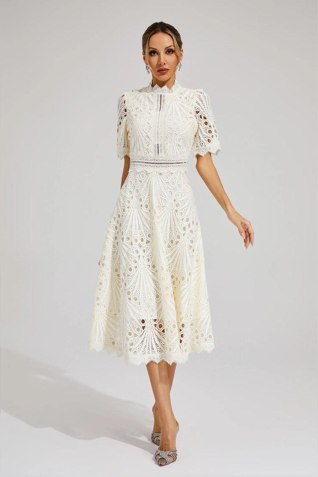 Hallie | Lace Midi Dress