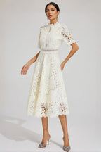 Debors White Cut Out Midi Dress