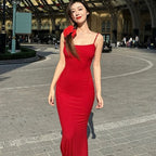 Casual Sleeveless High Waisted Slim Fit Camisole Long Dress
