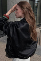 Elegant Black Short Leather Jacket