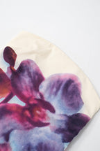 Sexy Color-block Floral Print Strapless Midi Dress