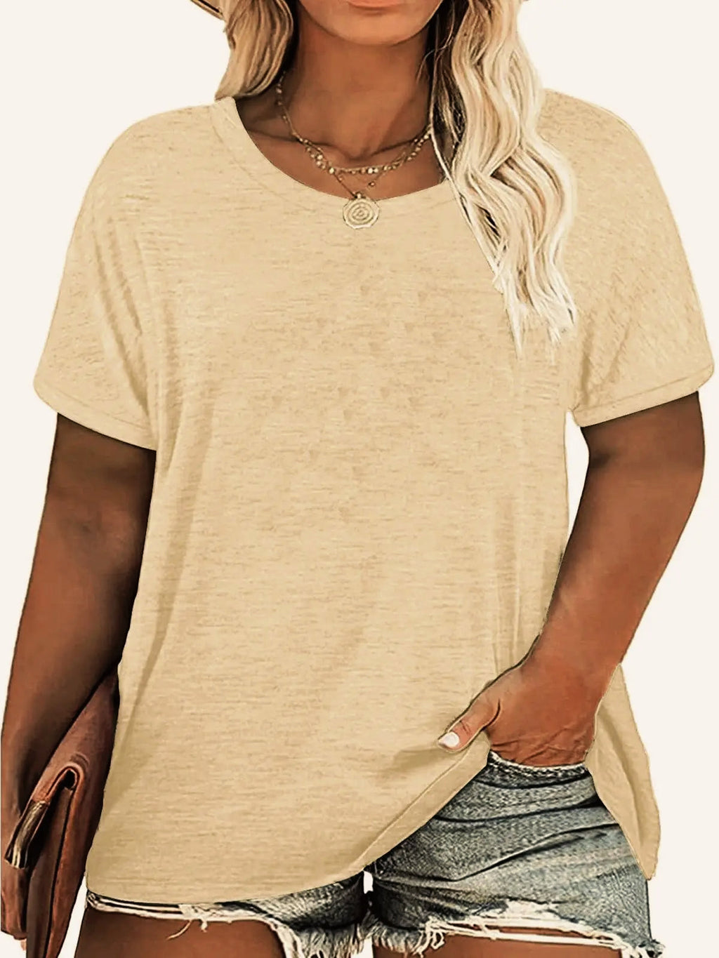 Casual Loose Fit Round Tshirt