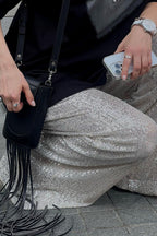 Sequin Wide Leg Loose Casual Pants