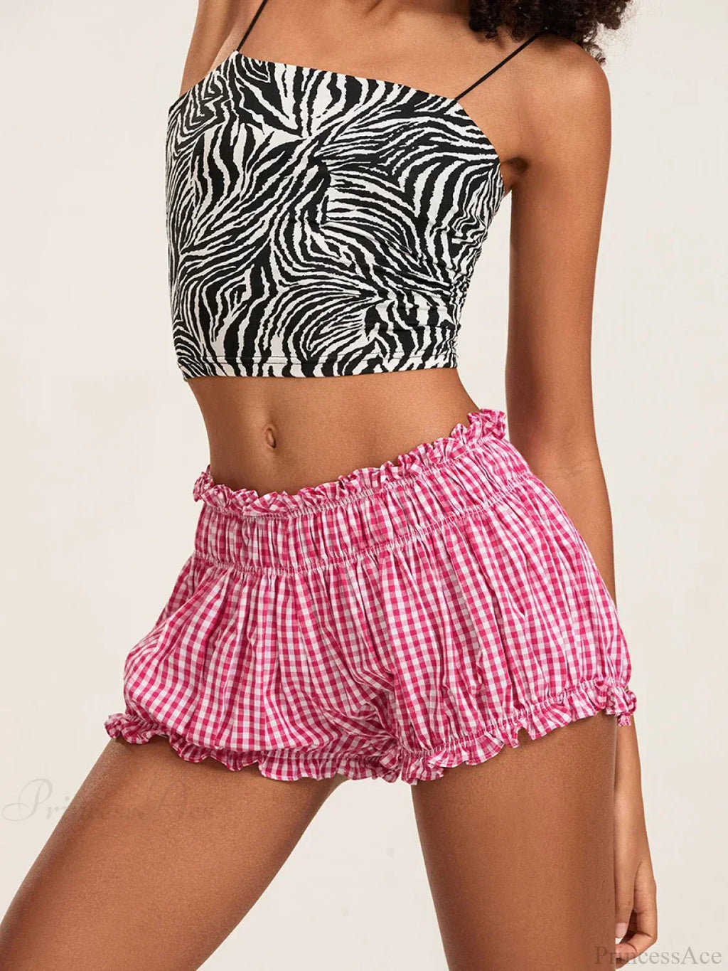90s Plaid Lantern Bloomer Short