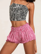 90s Plaid Lantern Bloomer Short