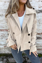 Fashion Lapel Double-breasted Casual Trench Coat Jacket