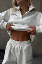 Embroidered Fleece Hoodie Pants Activewear Set