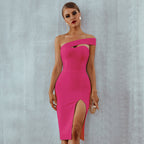Bandage Dress Dress off the Shoulder Split Tube Top Dress Bandage Dress
