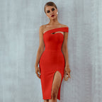 Bandage Dress Dress off the Shoulder Split Tube Top Dress Bandage Dress