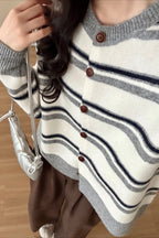 Colorblock Striped Knit Sweater