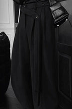 Chic Relaxed Fluid Ribbon Curved Pants
