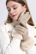 Fleece Lined Checkered Touchscreen Gloves