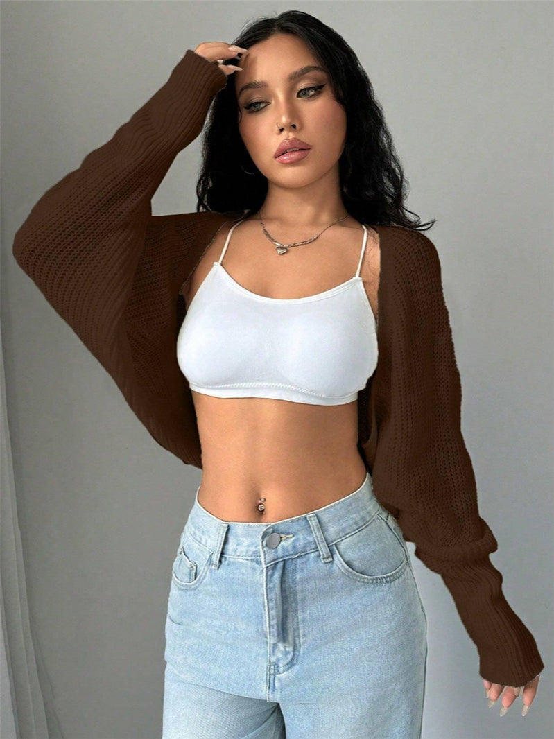 Loose Fit Knit Shrug Cardigan