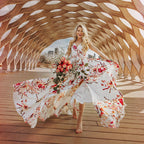 Willa Floral Lace Ruffle Maxi Dress