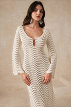 Sexy Solid Knit Beach Boho Dress