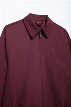 Burgundy Casual Zip Jacket