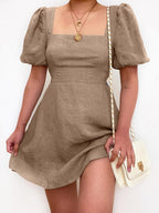 Igea Elevated Mini Dress with Puff Sleeves Chic Silhouette Collection