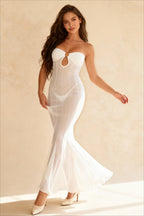 Elegant Maxi Perspective Mesh Summer Bodycon Dress